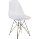 Flash Furniture FH-130-CPC1-GG Elon Series Ghost Accent Side Chair, Polypropylene Molded Back & Seat, Gold Metal Base 1 image