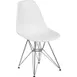Flash Furniture FH-130-CPP1-WH-GG Elon Series White Plastic Accent Side Chair with Chrome Base 1 image