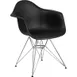 Flash Furniture FH-132-CPP1-BK-GG Alonza Series Black Polypropylene Armchair with Contour Design and Chrome Base 1 image