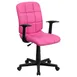 Flash Furniture GO-1691-1-PINK-A-GG Swivel Chair, 34"-38-3/4" Height, 250 lb, Arms, Black Base, Casters 1 image