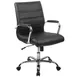 Flash Furniture GO-2286M-BK-GG Swivel Chair, 37"-40-3/4" Height, 250 lb, Black Leather, Lumbar, Arms, Casters 1 image