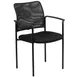 Flash Furniture GO-516-2-GG Stacking Side Chair, 250 lb. Capacity, Black Powder Coated Steel Frame, Nylon Arms, Upholstered Mesh Seat & Back 1 image