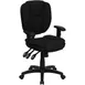 Flash Furniture GO-930F-BK-ARMS-GG Ergonomic Chair, Black Fabric, 35‑41 in Height, 250 lb, Arms, Dual Casters 1 image