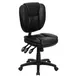 Flash Furniture GO-930F-BK-LEA-GG Chair, Black Leather, Armless, 35"-41", 250 lb, Pillow Top, Paddle, Casters 1 image