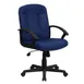 Flash Furniture GO-ST-6-NVY-GG Chair, 36-1/4"-40-1/2" Height, 250 lb, Navy Polyester, Tilt-Lock, Casters 1 image