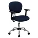 Flash Furniture H-2376-F-NAVY-ARMS-GG Swivel Task Chair, Nylon Arms, Adjustable, 250 lb, Chrome Base, Navy 1 image