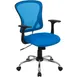 Flash Furniture H-8369F-BL-GG Swivel Chair, 36"-40" Height, 250 lb, Blue Mesh Back, Chrome Base, Dual Casters 1 image