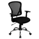 Flash Furniture H-8369F-BLK-GG Chair, Black Mesh, Nylon Arms, 36‑40", 250 lb, Tilt Lock, Dual Casters 1 image