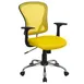 Flash Furniture H-8369F-YEL-GG Swivel Task Chair, 36-40" Height, 250 lbs, Yellow Mesh Back, Arms, Base,Casters 1 image