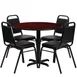 Flash Furniture HDBF1002-GG 36" Round Table & 4 Banquet Chairs Set, 500 lb, Mahogany Finish, Black Powder Coated 1 image