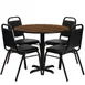 Flash Furniture HDBF1004-GG 36" Round Table & 4 Banquet Chairs Set, 500 lb, Walnut Finish, Black Powder Coat 1 image