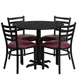 Flash Furniture HDBF1005-GG 36" Round Table & 4 Chair Set, Black Laminate, Burgundy Vinyl, 30"H 1 image