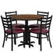 Flash Furniture HDBF1008-GG 36" Round Table & 4 Chair Set, Walnut Finish, Black Frame 1 image