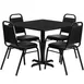 Flash Furniture HDBF1009-GG 36x36 Table & 4 Banquet Chairs Set, Black Finish, 500 lb Capacity 1 image