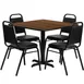 Flash Furniture HDBF1012-GG 36x36 Square Table & 4 Banquet Chairs Set, 500 lb, Black Vinyl, Walnut Finish 1 image