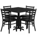 Flash Furniture HDBF1013-GG 36x36 Square Table & 4 Chair Set, Black Finish, MDF Table Top, Metal Chairs 1 image