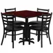 Flash Furniture HDBF1014-GG 36x36 Square Table & 4 Chair Set, Black/Mahogany, MDF/Metal, 30 Height 1 image