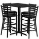 Flash Furniture HDBF1017-GG 24x42 Rectangular Table & 4 Bar Stool Set, Black Laminate, 42 Height 1 image