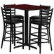 Flash Furniture HDBF1018-GG 24x42 Square Table & 4 Bar Stool Set, Black Mahogany Finish, 42 Height 1 image