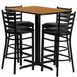 Flash Furniture HDBF1019-GG 24x42 Square Table & 4 Bar Stool Set, Black Finish, MDF Table Top 1 image