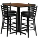 Flash Furniture HDBF1020-GG 24x42 Square Table & 4 Bar Stool Set, Walnut Finish, Black Vinyl 1 image