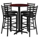 Flash Furniture HDBF1022-GG 30" Round Table & Bar Stool Set, Black Mahogany Finish, 4 Stools, Commercial Grade 1 image