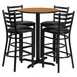 Flash Furniture HDBF1023-GG 30" Round Table & 4 Bar Stool Set, Black T-Mold Edge, MDF Top, Cast Iron Base 1 image
