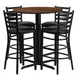 Flash Furniture HDBF1024-GG 30" Round Table & 4 Bar Stool Set, Walnut Finish, Black Vinyl 1 image