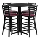 Flash Furniture HDBF1025-GG 30" Round Table & 4 Bar Stool Set, Black Laminate, Burgundy Vinyl, 42"H 1 image