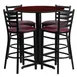 Flash Furniture HDBF1026-GG 30" Round Table & 4 Bar Stool Set, Mahogany Finish, Burgundy Vinyl 1 image