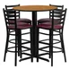 Flash Furniture HDBF1027-GG 30" Round Table & 4 Bar Stool Set, Black T-Mold Edge, Burgundy Vinyl 1 image