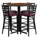 Flash Furniture HDBF1028-GG 30" Round Table & Bar Stool Set, 42"H, Walnut Finish, Burgundy Vinyl, 4 Stools 1 image