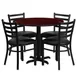 Flash Furniture HDBF1030-GG Round Table & Chair Set, 36" Dia x 30"H, Black T-Mold Edge, Mahogany Finish, 4 Chairs 1 image