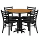 Flash Furniture HDBF1031-GG 36" Round Table & 4 Chair Set, Black T-Mold Edge, Cast Iron Base 1 image