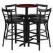 Flash Furniture HDBF1034-GG 24" Round Table & 4 Bar Stool Set, Mahogany Finish, Black Vinyl 1 image