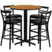 Flash Furniture HDBF1035-GG 24" Round Table & 4 Bar Stool Set, Black Finish, MDF Table Top, Metal Bar Stools 1 image