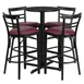 Flash Furniture HDBF1037-GG 24" Round Table & 4 Bar Stool Set, Black Laminate, Burgundy Vinyl, Cast Iron & Steel 1 image