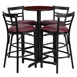 Flash Furniture HDBF1038-GG 24" Round Table & 4 Bar Stool Set, Mahogany Finish, Black X-Base, Burgundy Vinyl 1 image