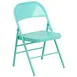 Flash Furniture HF3-TEAL-GG Colorburst Folding Chair, 300 lb, 18‑Gauge Steel Seat/Back, Frame, Teal Finish 1 image