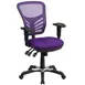 Flash Furniture HL-0001-PUR-GG Swivel Chair, Pur, 36-3/4"–43-1/2" 250 lb, Mesh Back, Seat/Arms, Base, Casters 1 image