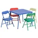 Flash Furniture JB-9-KID-GG Kids Folding Table & Chair Set, 24" Square Blue Table, 4 Colorful Chairs, 70 lb Capacity 1 image