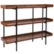 Flash Furniture JN-2542B3-GG Mayfair 47.25"W Storage Shelf, 35"H, Black Metal Frame, Rustic Wood Grain Finish 1 image