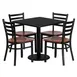 Flash Furniture MD-0003-GG 30x30 Square Table & 4 Chair Set, Black Laminate, Cherry Finish, Cast Iron Base 1 image