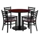 Flash Furniture MD-0004-GG Round Table & Chair Set, 36" Dia., 30"H, Mahogany Finish, 4 Chairs 1 image