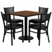 Flash Furniture MD-0005-GG 30x30 Square Table & 4 Chair Set, Black T-Mold Edge, Walnut Finish 1 image