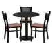 Flash Furniture MD-0007-GG 30" Round Table & 3 Chair Set, Black Laminate, Cherry Finish Seats, Cast Iron Base 1 image