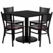 Flash Furniture MD-0008-GG 36x36 Square Table & 4 Chair Set, Black Laminate, Metal Grid Back 1 image