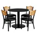 Flash Furniture MD-0009-GG 36" Round Table & Chair Set, Black Laminate, Natural Finish Plywood, 4 Chairs, Commercial Grade 1 image