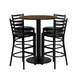Flash Furniture MD-0011-GG 36" Round Table & Bar Stool Set, Walnut Finish, Black Vinyl, 4 Stools 1 image