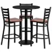 Flash Furniture MD-0013-GG 30" Round Table & 4 Bar Stool Set, Black Laminate, Cherry Finish 1 image
